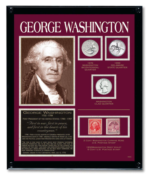 Collector's Washington Framed Tribute Collection - Actual Authentic Collectable - Photo Museum Store Company