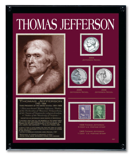 Collector's Jefferson Framed Tribute Collection - Actual Authentic Collectable - Photo Museum Store Company