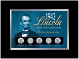 Collector's 1943 Lincoln Steel Penny Collection Wartime Emergency Issue in Small Frame - Actual Authentic Collectable -