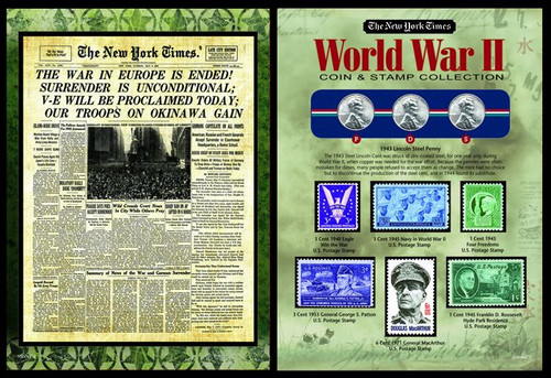 Collector's The New York Times World War II Coin & Stamp Collection - Actual Authentic Collectable - Photo Museum Store