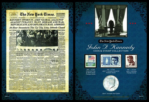 Collector's The New York Times JFK Coin & Stamp Collection - Actual Authentic Collectable - Photo Museum Store Company