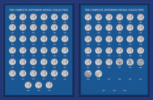 Collector's Complete Jefferson Nickel Year Collection 1938-2010 - Actual Authentic Collectable - Photo Museum Store Comp
