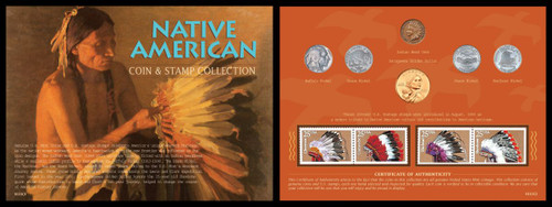 Collector's Native American West Coin & Stamp Collection - Actual Authentic Collectable - Photo Museum Store Company