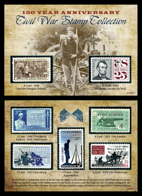 Collector's 150th Anniversary Civil War Commemorative Stamp Collection - Actual Authentic Collectable - Photo Museum Sto