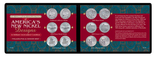 Collector's Complete Collection of America's New Nickel Designs in Soft Wallet (BU Condition) - Actual Authentic Collect