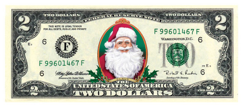 Collector's Merry Money Colorized $2 Bill - Actual Authentic Collectable - Photo Museum Store Company