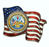 Collector's Armed Forces Colorized Quarter Flag Pin - Army - Actual Authentic Collectable - Photo Museum Store Company