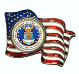 Collector's Armed Forces Colorized Quarter Flag Pin - Air Force - Actual Authentic Collectable - Photo Museum Store Comp