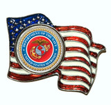 Collector's Armed Forces Colorized Quarter Flag Pin - Marines - Actual Authentic Collectable - Photo Museum Store Compan