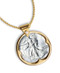 Collector's Silver Walking Liberty Half Dollar Goldtone Pendant with Crystal Bail 24 Chain - Actual Authentic Collectabl