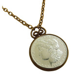 Collector's Morgan Dollar Replica in Coppertone Pendant 30 Chain - Replica - Photo Museum Store Company