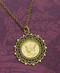 Collector's Gold Layered Mercury Dime Antique Goldtone Beaded Pendant - Actual Authentic Collectable - Photo Museum Stor