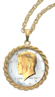 Collector's JFK Half Dollar Rope Bezel Pendant - Actual Authentic Collectable - Photo Museum Store Company
