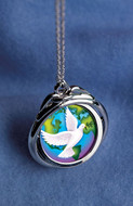 Collector's World Peace Spinner Pendant with Colorized Walking Liberty Silver Half Dollar - Actual Authentic Collectable