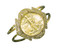Collector's Gold-Layered Silver Walking Liberty Half Dollar Goldtone Coin Cuff Bracelet with Crystals Coin Jewelry - Act