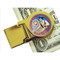 Collector's Goldtone Moneyclip with Colorized Washington Bicentennial Quarter - Actual Authentic Collectable - Photo Mus