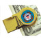Collector's Goldtone Moneyclip with Colorized Coast Guard Washington Quarter - Actual Authentic Collectable - Photo Muse