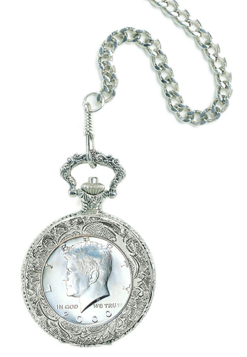 Collector's JFK Half Dollar Pocket Watch - Actual Authentic Collectable - Photo Museum Store Company