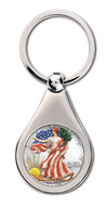 Collector's Colorized Silver Walking Liberty Half Dollar Coin Keychain Coin Jewelry - Actual Authentic Collectable - Pho