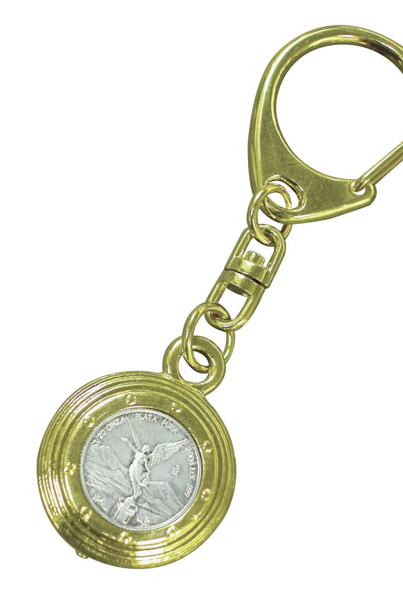 Mustard Seed Keychain with 1/20 Oz Silver Libertad Angel Coin Coin