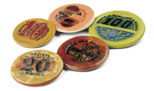 Collector's 3 Authentic Monte Carlo Gaming Chips from the 1920's & 1940's - Actual Authentic Collectable - Photo Museum