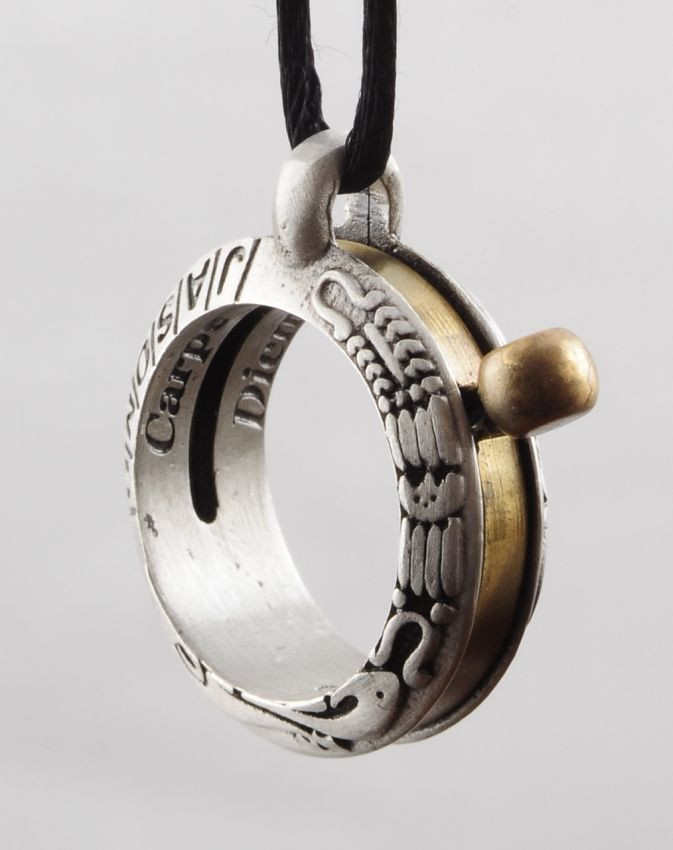 Aquitaine Aztec New World Themed Sundial Ring Pendant - 12th Century |  Wearable Sundial Jewelry