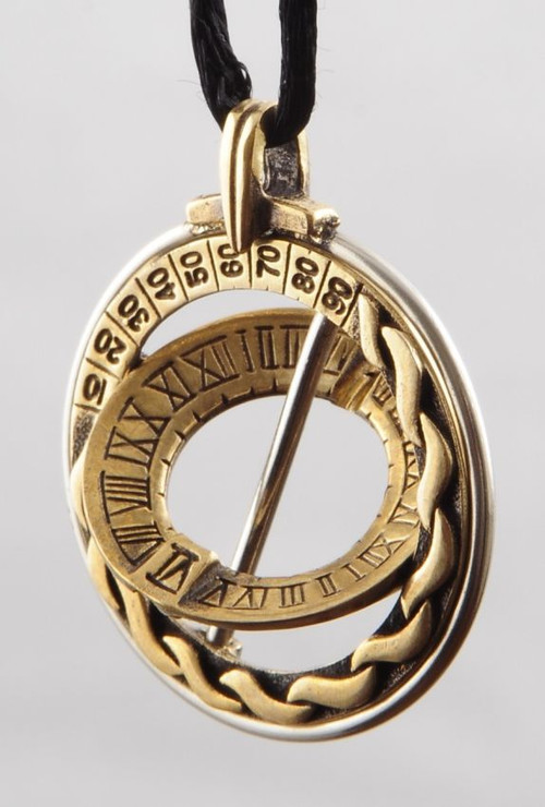 Explorer Celtic Design Sundial Ring Pendant - Handcrafted Bronze - Photo Museum Store Company