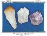 Gemstone Collection - Quartz, Amethyst & Citrine Gemstones Points - Actual Semi-Precious Gems - Photo Museum Store Compa