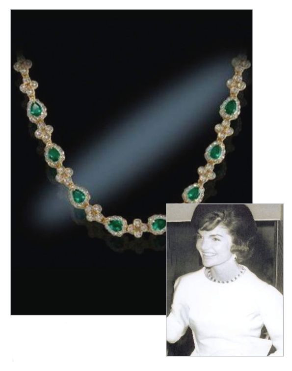 Jacqueline Jackie Kennedy Collection Emerald Drop Necklace 75 89814.1441481384.1280.1280