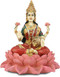Lakshmi on Lotus Goddess of Wealth Statue, Hand Colored Details - Photo Museum Store Company