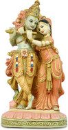 Krishna & Radha Statue, Hand Painted - Photo Museum Store Company