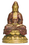 Kuan-Yin in Meditation Statue, Gold and Red Hand Detailed - Photo Museum Store Company