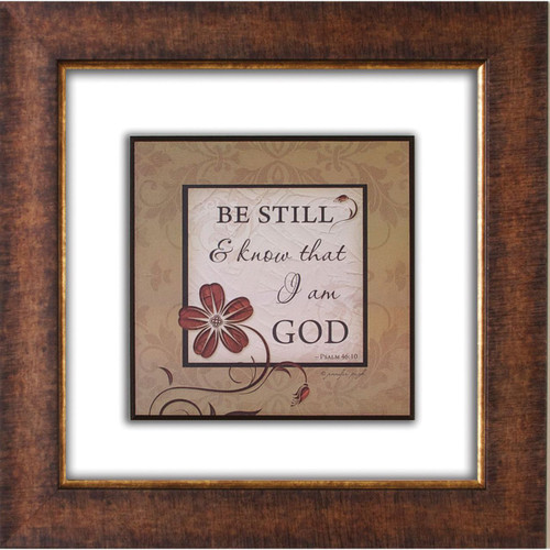 Be Still Glass Matted Framed Plaque - Photo Museum Store Company