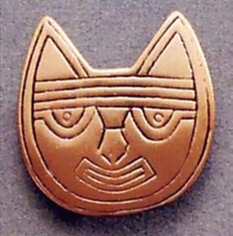 Pre-Columbian Cat Brooch - Peru, Paracas Culture 250 B.C to 125A.D. The Lowe Art Museum - Photo Museum Store Company