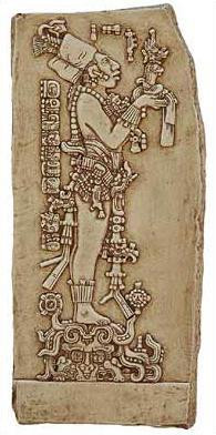 King Chan-Bahlun (Bird-Jaguar) - Temple of the Foliated Cross, Palenque, 692 A.D. - Photo Museum Store Company