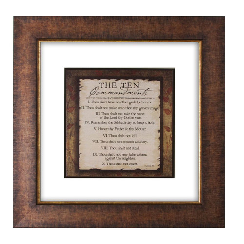 Ten Commandments Double Glass Matted - Framed Print / Wall Art - Photo Museum Store Company