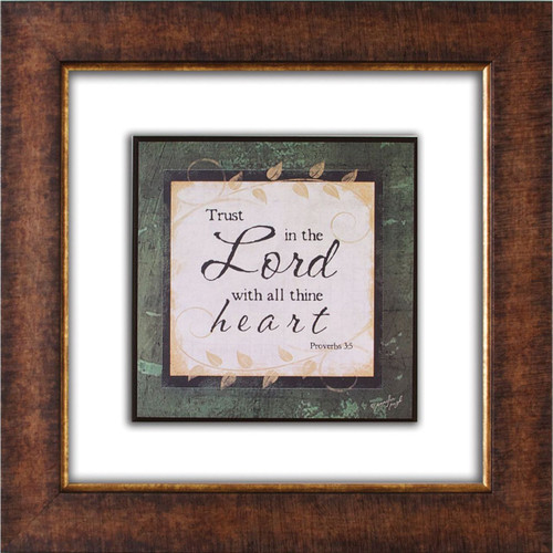 Trust In The Lord Glass Matted Framed Plaque - Photo Museum Store Company