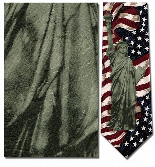 Statue of Liberty & American Flag Necktie - Museum Store Company Photo