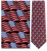 Small Waving American Flag Repeat Necktie - Museum Store Company Photo