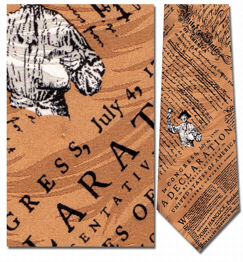 Declaration of Independence Gold Necktie - Museum Store Company Photo
