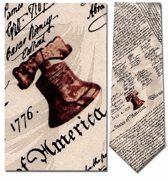 Declaration of Independence Necktie : Museum Shop Tie & History Gift