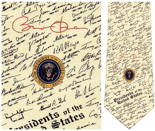 Barak Obama Presidential Signature Necktie - Museum Store Company Photo