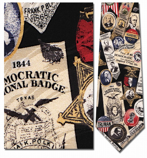 Democratic Memorabilia, Campaign Buttons Necktie - Museum Store Company Photo