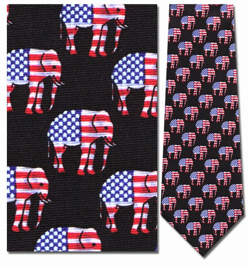 Republican Elephant American Flag Necktie - Museum Store Company Photo