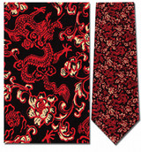 Chinese Dragon Floral Necktie - Museum Store Company Photo