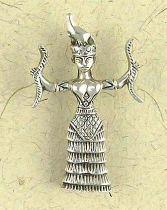 Minoan Snake Goddess Pendant on Cord : The Goddess Collection - Photo Museum Store Company