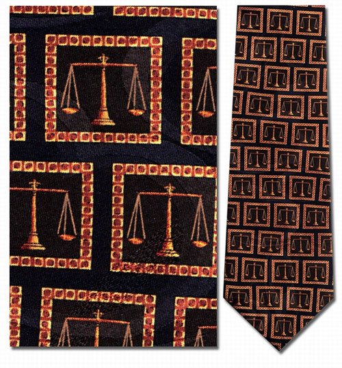 Legal Scales In Squares Necktie - Museum Store Company Photo