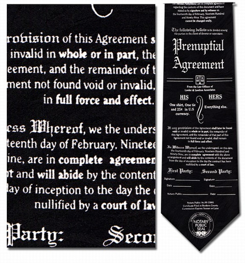 Prenuptial Agreement, Lawyer Necktie - Museum Store Company Photo