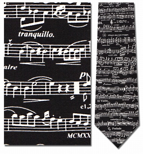 Classic Sheet Music- Violin Necktie - Museum Store Company Photo