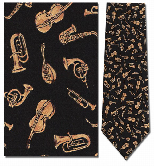 Gold Musical Instruments Necktie - Museum Store Company Photo